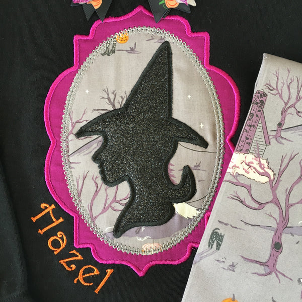 Embroidered Glitter Witch Shirt ONLY