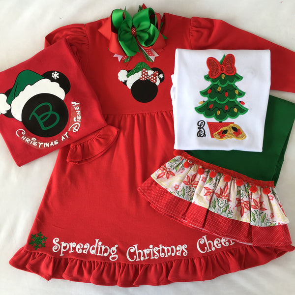 Spreading Christmas Cheer Mouse Glitter Dress