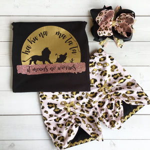 Walkin' On the Wild Side Girl's Lion Parade Peekaboo Short Set