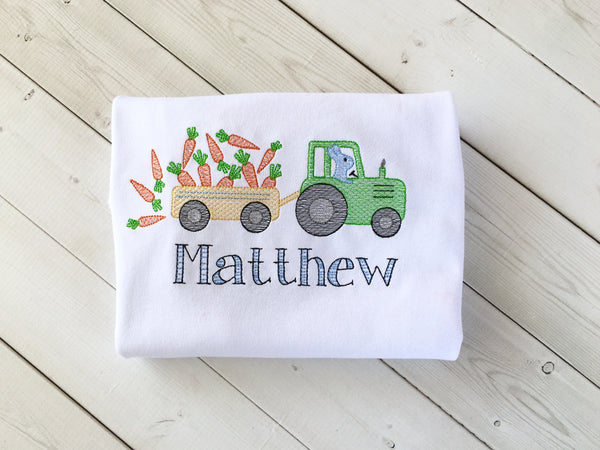 Boy Easter Bunny Tractor Shirt ONLY