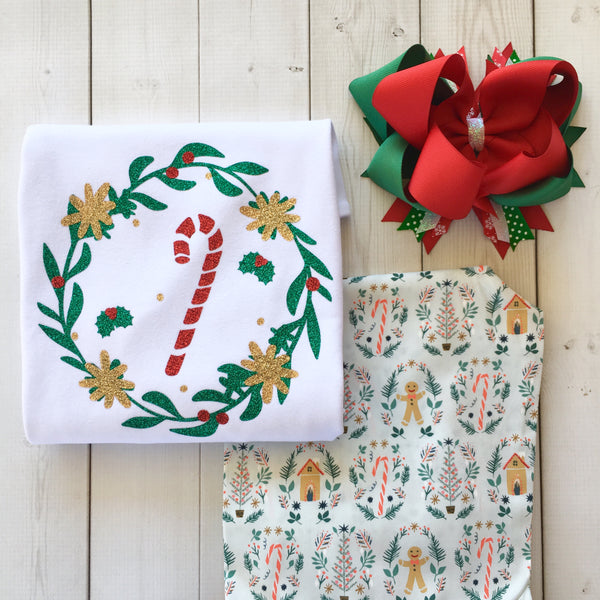 Glitter Candy Cane Shirt Only