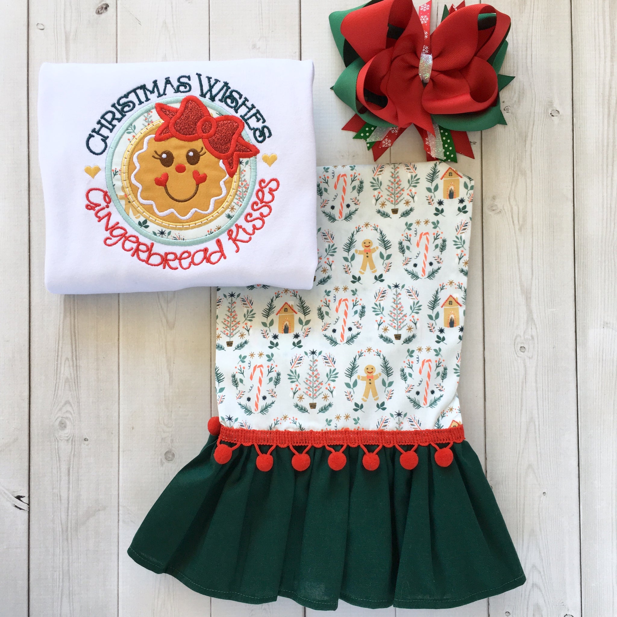 Gingerbread Kisses Single Ruffle Pant Set