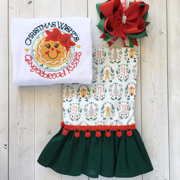Gingerbread Kisses Single Ruffle Pant Set