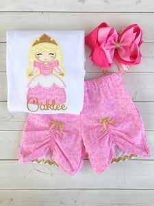 Sleepy Princess Peek-a-Boo Embroidered Shortie Set™ - Timeless Collection