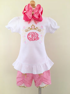 Sleepy Princess Embroidered Frame Peek-a-Boo Shortie Set™