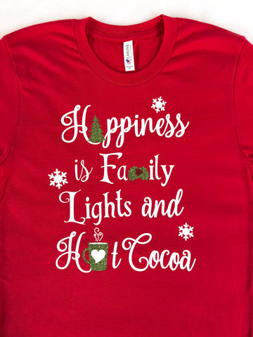 Christmas Memories "Happiness is.." Glitter SHIRT ONLY (Adult)
