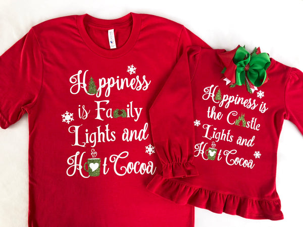 Christmas Memories "Happiness is.." Glitter SHIRT ONLY (Adult)