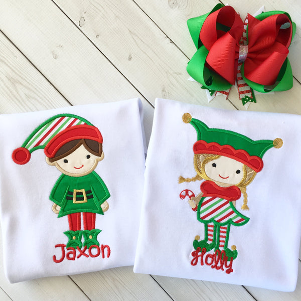 Jolly Christmas GIRL Elf Shirt Only