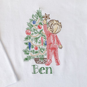 Christmas Tradition Embroidered (Boy) SHIRT ONLY