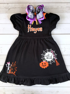 Tricks and Treats Girls Glitter Halloween Dress