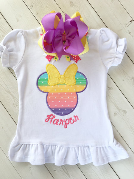 Rainbow Sherbet Mouse Ruffled Shortie Set