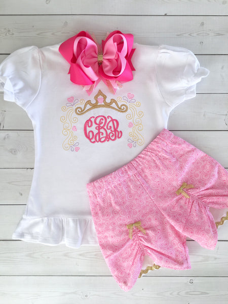 Sleepy Princess Embroidered Frame Peek-a-Boo Shortie Set™