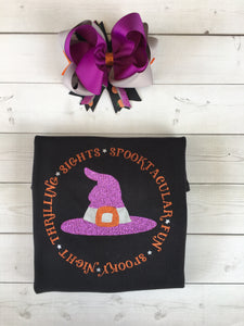 Glitter Witch Hat Girls Shirt ONLY
