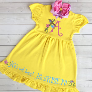 He Is Risen Easter Glitter Vinyl Dress
