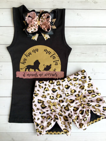 Walkin' On the Wild Side Girl's Lion Parade Peekaboo Short Set