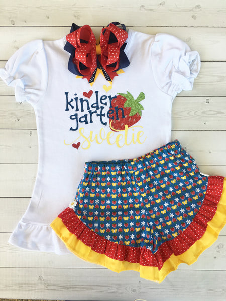 Classroom Sweetie Glitter *Any Grade* Ruffle Short Set