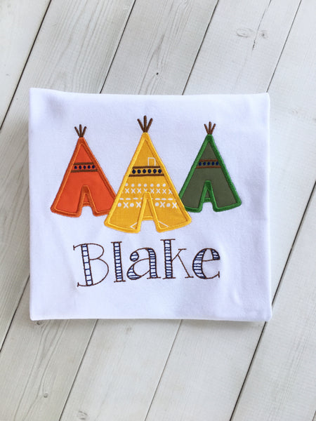 Boy's Embroidered Teepee Shirt ONLY