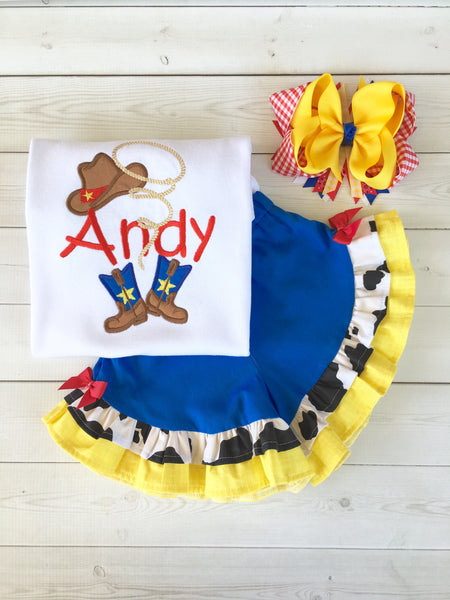 Girls Sheriff Ruffle Short Set