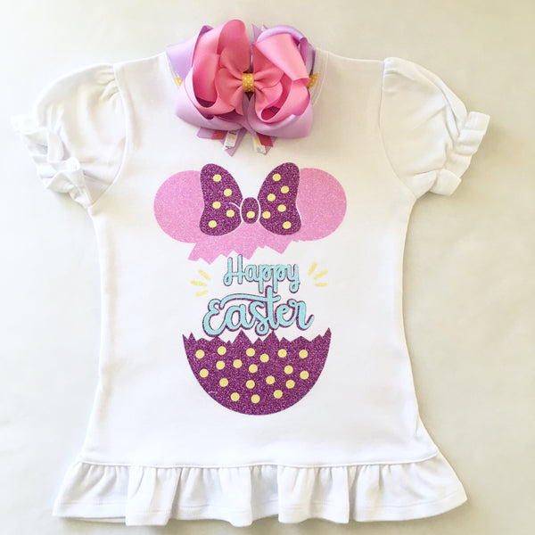 Happy Easter Glitter Cracked Egg Shirt ONLY