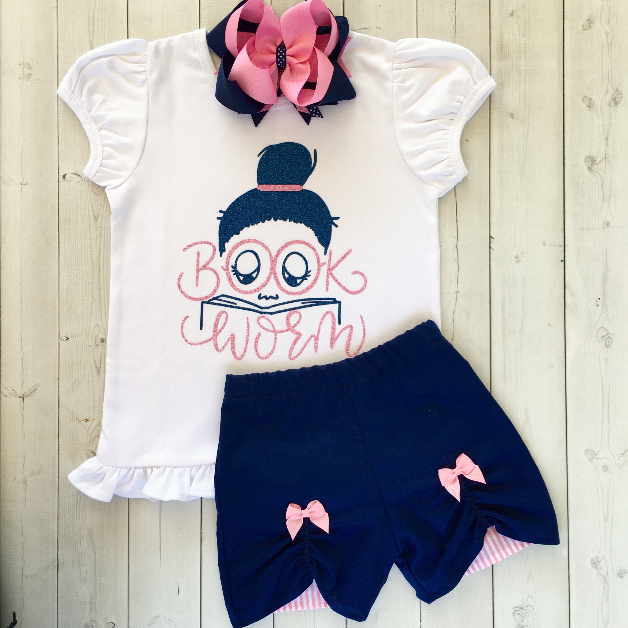 Pencils Down, Summer's Up (Bookworm) Peek-a-boo Shortie Set