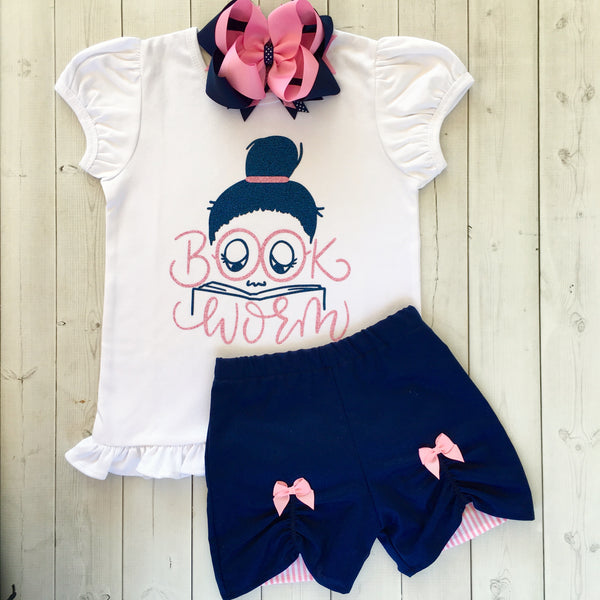Pencils Down, Summer's Up (Bookworm) Peek-a-boo Shortie Set