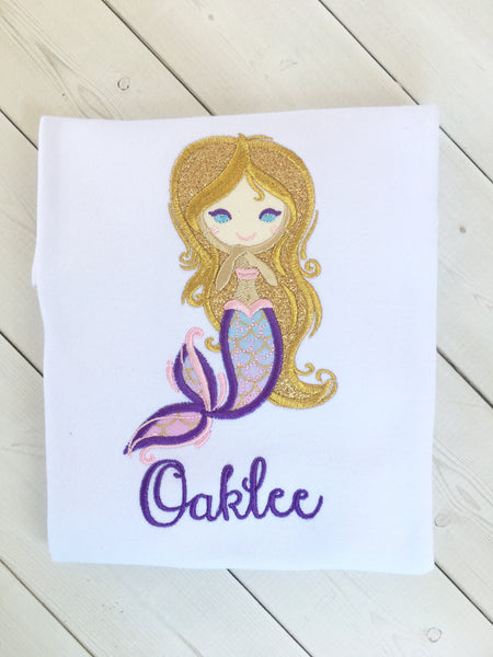 Majestic Mermaid Embroidered Peek-A-Boo Shortie Set