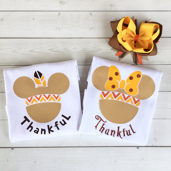 Thanksgiving Girl Mouse Shirt ONLY