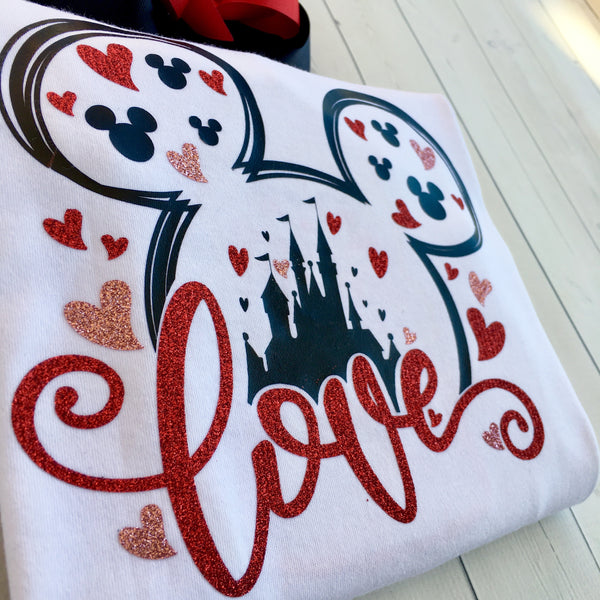 Loving The Castle Glitter Valentine Shirt ONLY