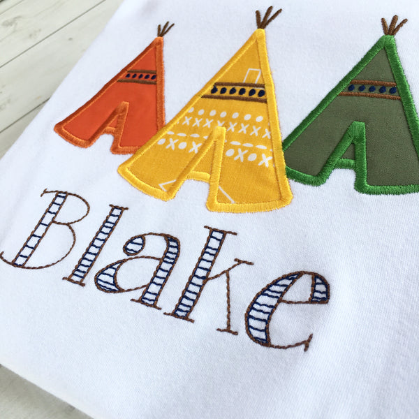 Boy's Embroidered Teepee Shirt ONLY