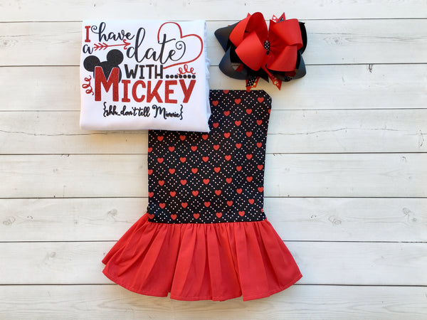 I Have A Date Valentine Shirt and Ruffle Pant Set