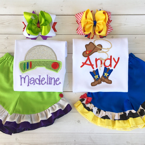 Girls Sheriff Ruffle Short Set
