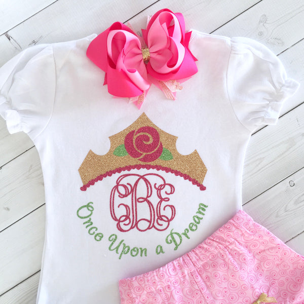 Sleepy Princess Glitter Crown Peek-a-Boo Shortie Set™