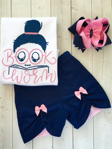 Pencils Down, Summer's Up (Bookworm) Peek-a-boo Shortie Set