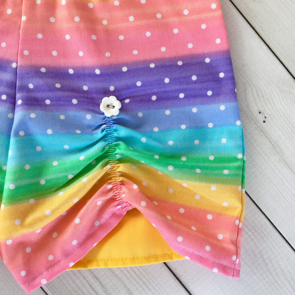 He Is Risen Rainbow Embroidered Peek-a-Boo Shortie Set