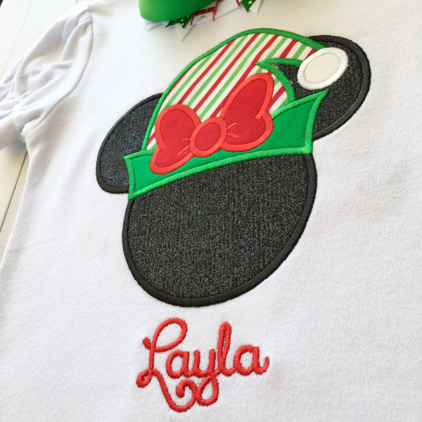 Jolly Christmas GIRL Mouse Shirt Only