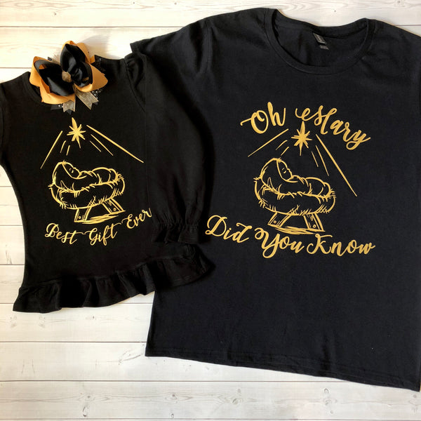 Baby Jesus in the Manger SHIRT ONLY (Girls)