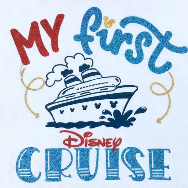 Cruisin' On The High Seas- "Cruise Ship" Glitter Traditional Striped Ruffle Shortie Set
