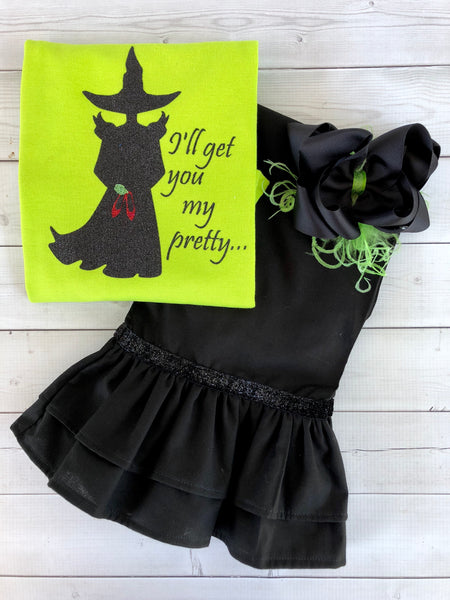 Witch of the West Glitter Double Ruffle Pant Set