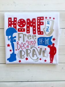 Freedom and Fireworks Home of The Free Boy SHIRT ONLY