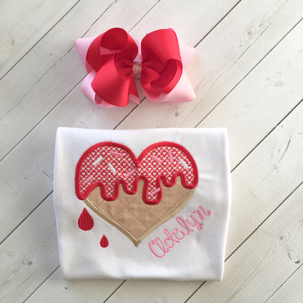 Sweet Treat Embroidered Valentine Shirt and Ruffle Shortie Set