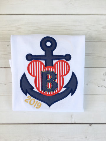 Cruisin' On The High Seas- Embroidered Boy's Anchor Shirt ONLY