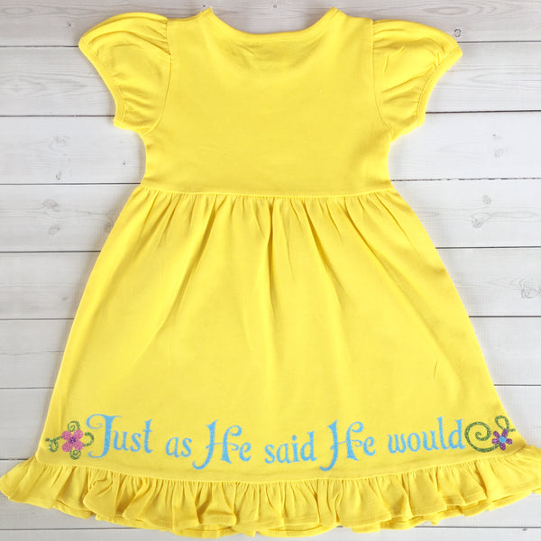 He Is Risen Easter Glitter Vinyl Dress