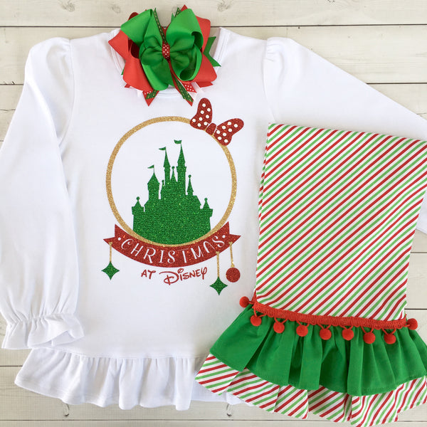 Jolly Christmas Castle Glitter Pant Set