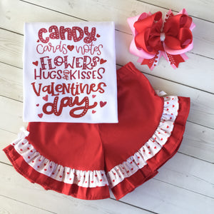 All Things Valentine Ombré Glitter Ruffle Shortie Set