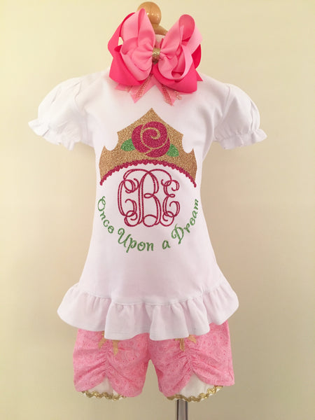 Sleepy Princess Glitter Crown Peek-a-Boo Shortie Set™