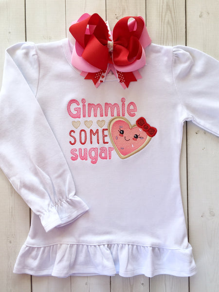 Gimme Some Sugar Embroidered GIRL Shirt Only