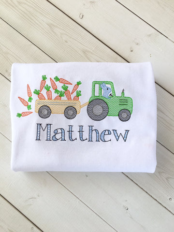 Boy Easter Bunny Tractor Shirt ONLY