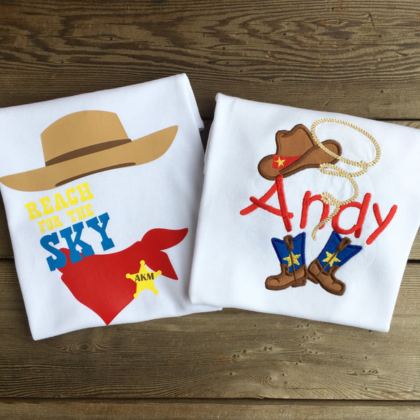 Embroidered Cowboy Hat and Lasso Boy's SHIRT ONLY