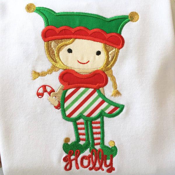 Jolly Christmas GIRL Elf Shirt Only