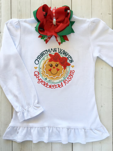 Gingerbread Kisses Girl Shirt ONLY